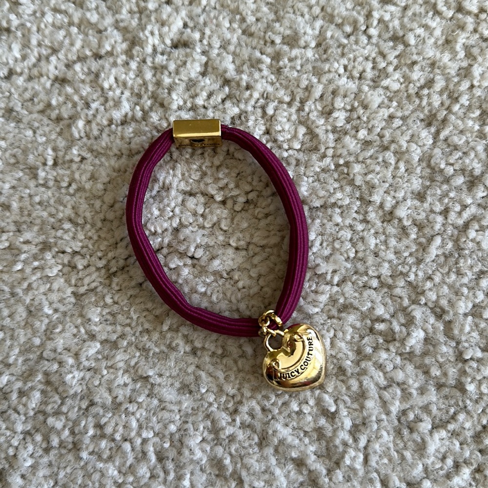 Juicy Couture Maroon Hair Tie with Charm